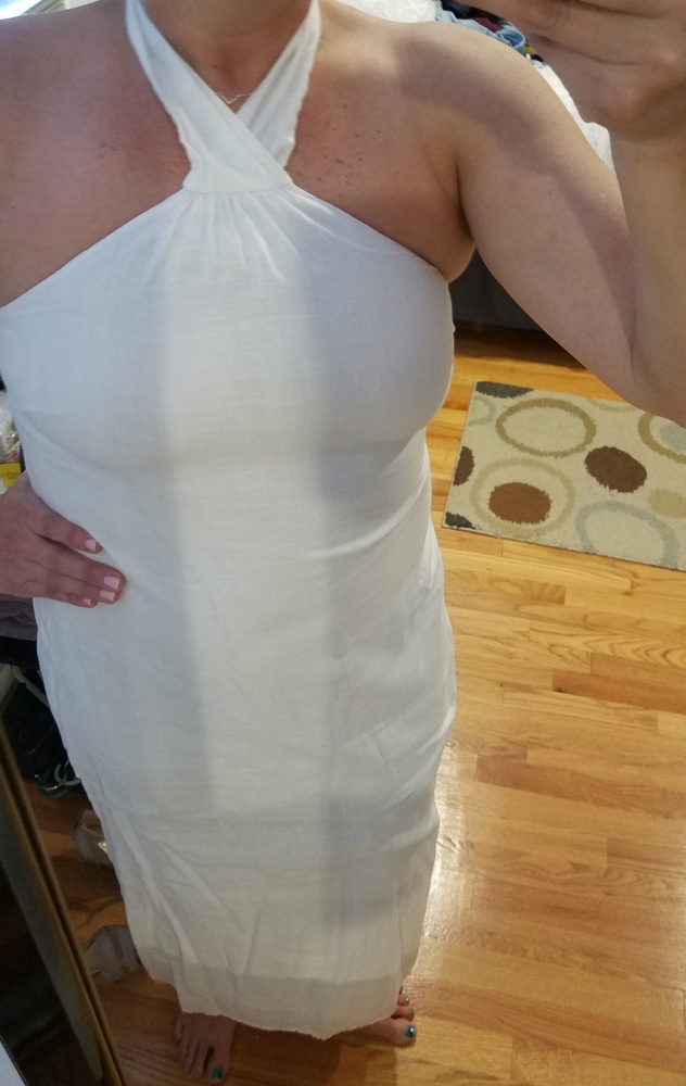 Gorgeous size S white long cotton dress